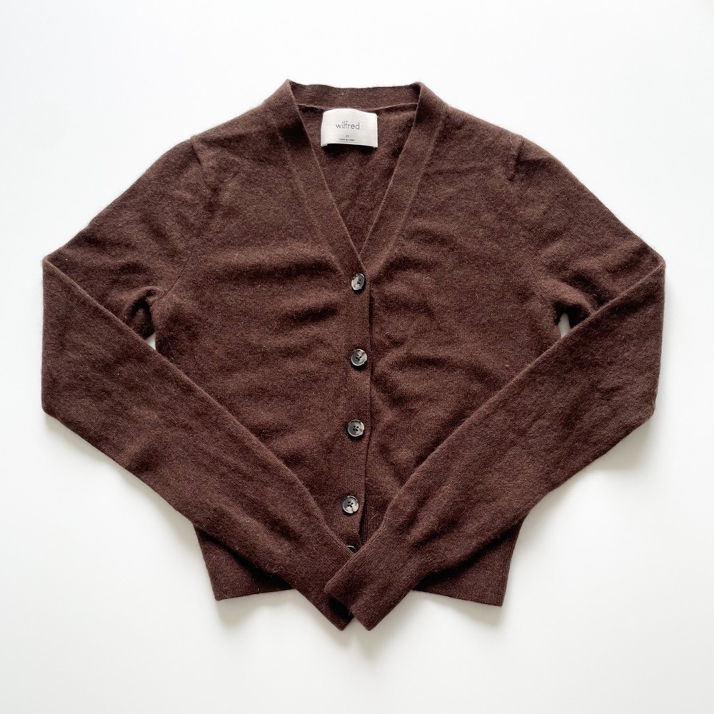 Wilfred Cashmere Cardigan (Dark Brown)